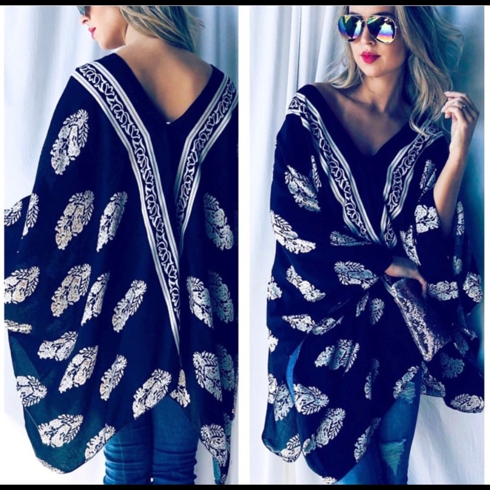 Beautiful boho printed poncho